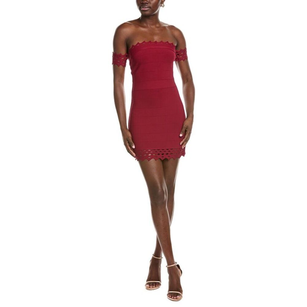 Susana Monaco Womens Bandage Eyelet Dress, Red